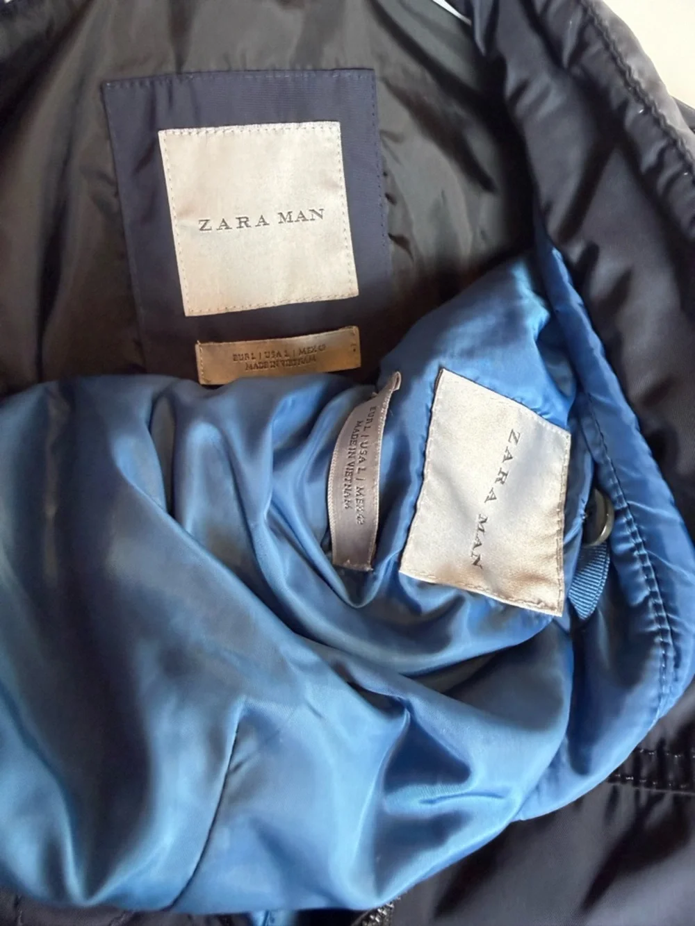 Zara Man Navy Lightweight Jacket Men’s Small Minimal Streetwear Zip Coat